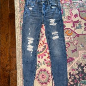 American eagle super stretch X ripped jeans - 8 LONG